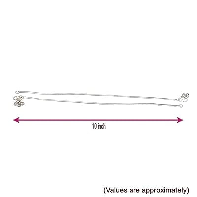 Sterling Silver Paayal Anklet | plain Design silver Kolusu for Women and Girls Sterling Silver Paayal Anklet | plain Design silver Kolusu for Women and Girls