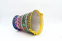 Handpainted Pattchitra Art Bucket/Balti for Decor and Serving