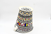 Handpainted Pattchitra Art Bucket/Balti for Decor and Serving