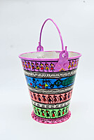 Handpainted Pattchitra Art Bucket/Balti for Decor and Serving