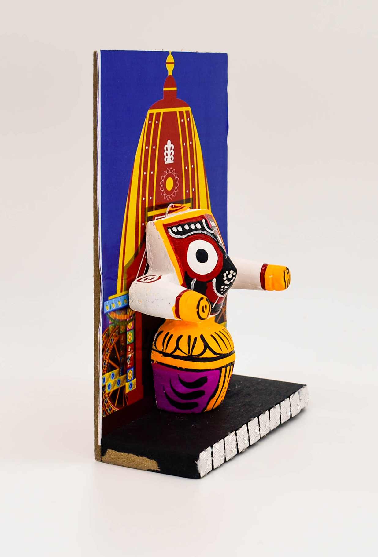 EELIKA Jaganath Murti Ratha Yatra Decorative Piece, 13 cm Height, Blue and Red