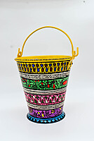 Handpainted Pattchitra Art Bucket/Balti for Decor and Serving