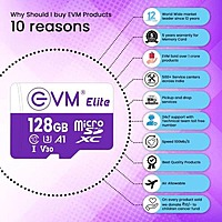 EVM Elite 128GB microSDXC Memory Card – Class 10 U3 V30 | Up to 100MB/s