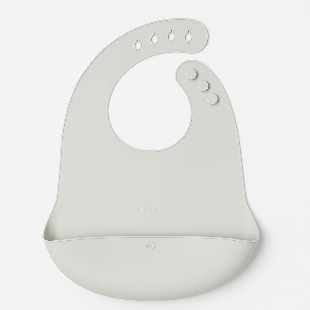 Cuddle Cubs BPA-Free Silicone Baby Bib – Grey Cuddle Cubs BPA-Free Silicone Baby Bib – Grey