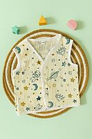 Premium Crinkled Muslin Cotton Jhabla (3–6 Months) – Without Sleeves