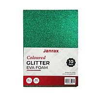 Pack of 10 A4 Green Glitter EVA Foam Sheets