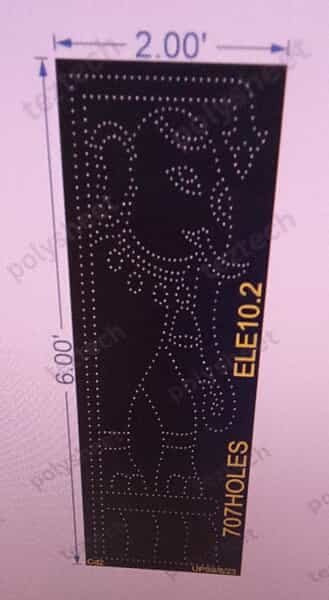 ELE10.2 ELEPHANT WITH BELL 6X2 FEET 707 HOLES