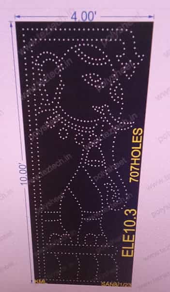 ELE10.3 ELEPHANT WITH BELL 10X4 FEET 707 HOLES