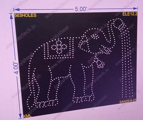 ELE12.2 ELEPHANT WITH POT 4X5 FEET 563HOLES
