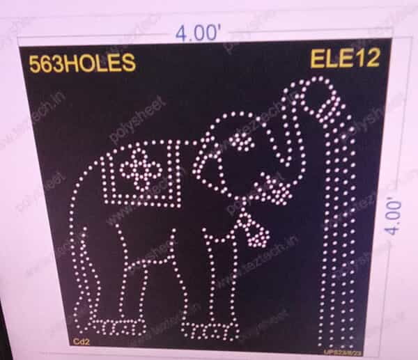 ELE12 ELEPHANT WITH POT 4X4 FEET 563HOLES