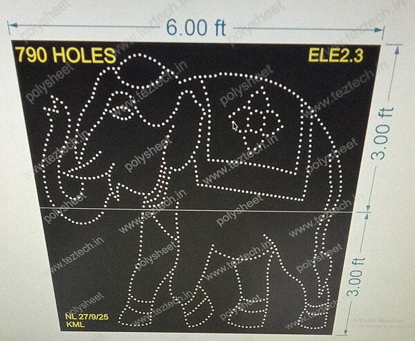 ELE2.3 ELEPHANT 2 PARTS 6X6 FEET 790 HOLES