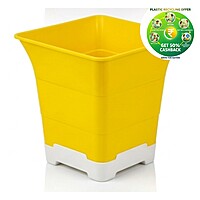 Elite Square Plastic Plant Pot with tray | 9.5 Inch | Indoor & Decorative Planter