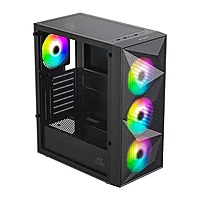 Ant Esports Elite 1200 ARGB ATX Mid Tower Case – Tempered Glass | ARGB Fans | USB Type-C