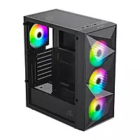Ant Esports Elite 1200 ARGB ATX Mid Tower Case – Tempered Glass | ARGB Fans | USB Type-C