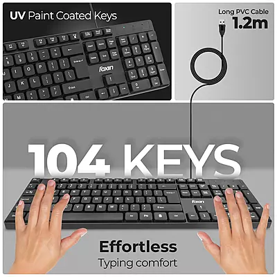 KEYBOARD WIRED FOXIN KEYSOFT (FKB-102 PLUS)