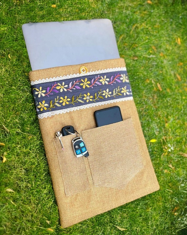 Embroidered Chikankari MacBook Sleeve