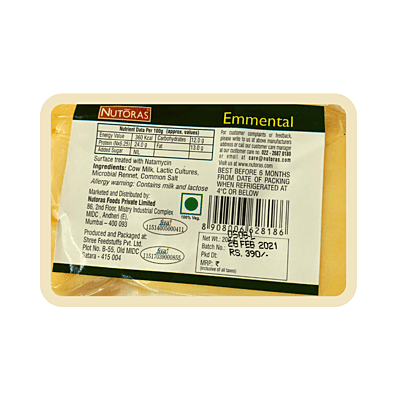 Nutoras Cheese Emmental Block 200g Nutoras Cheese Emmental Block 200g