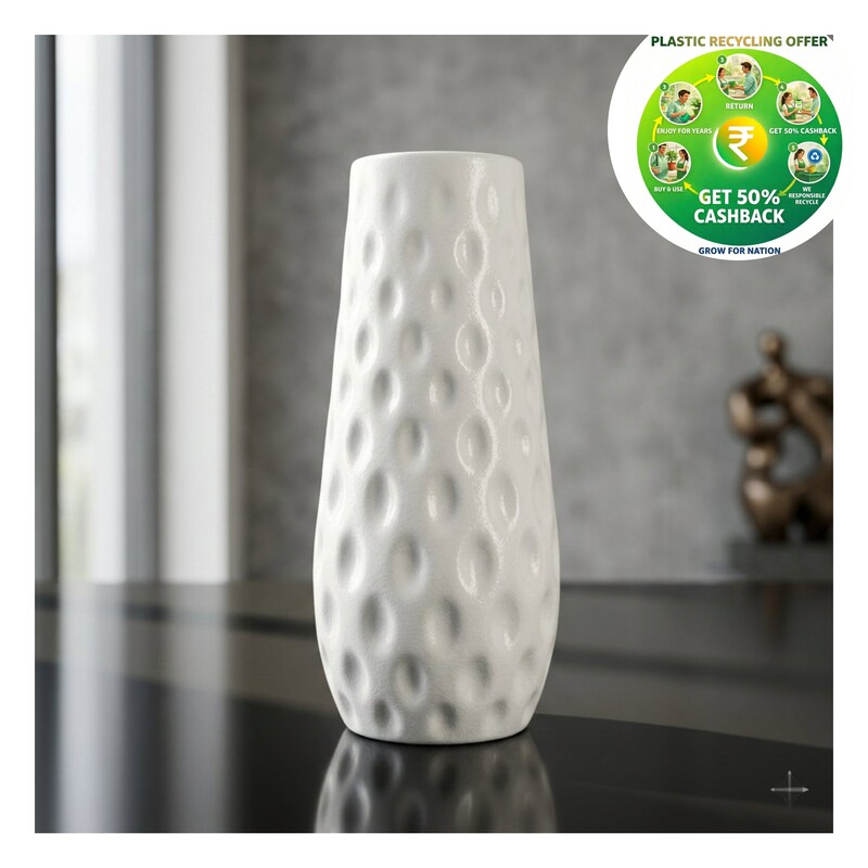 Empire Vase | White Decorative Plastic Planter