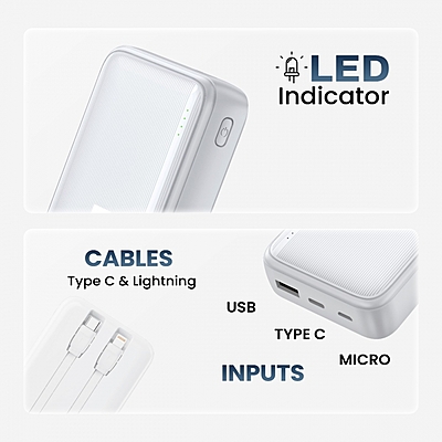 EVM Power Bank 20000mAh 22.5W EnConnect Plus (P0506) White