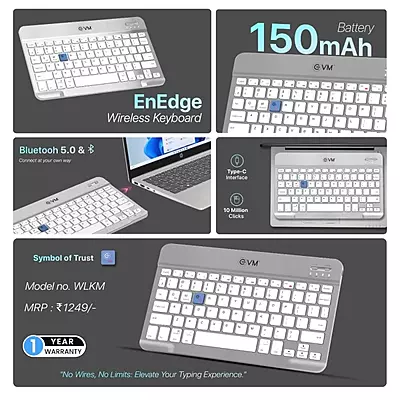 WIRELESS KEYBOARD RECHARGEABLE EVM ENEDGE WLKM