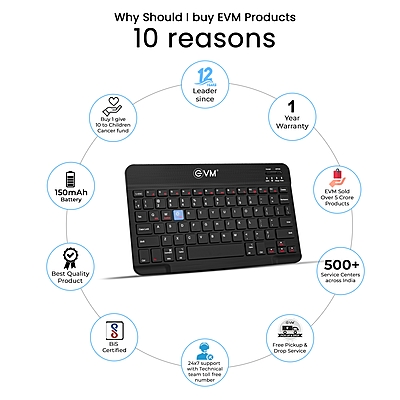 WIRELESS KEYBOARD RECHARGEABLE EVM ENEDGE WLKM (BLACK)