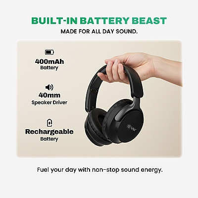 WIRELESS HEADPHONE EVM WHF-01 BLACK