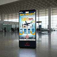 Airport digital display standing unit