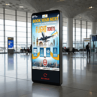 Airport digital display standing unit