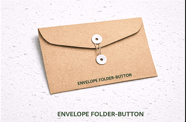 Eco-Friendly Envelope Folder Button | Recycled Paper Document Envelope