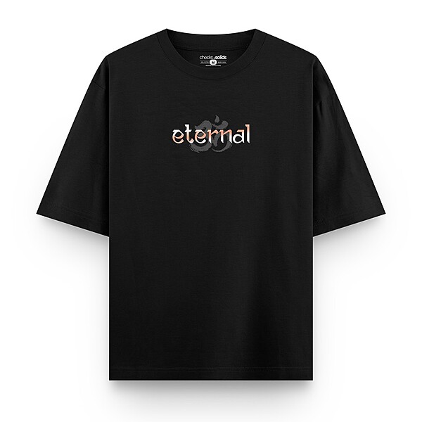 Eternal Om Oversized Black Cotton T-Shirt