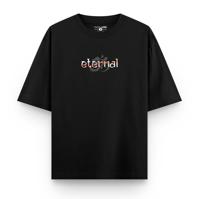 Eternal Om Oversized Black Cotton T-Shirt