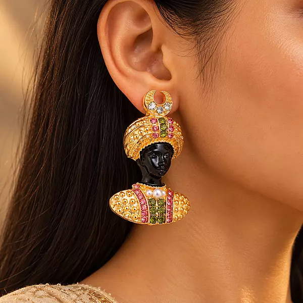 Sahmir Multicolour Maharaja Gold-Tone Statement Earrings EXCLUSIVE