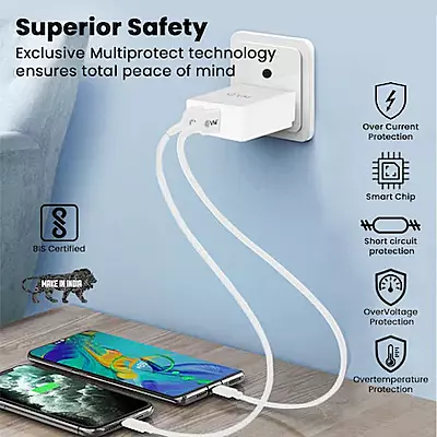 WALL CHARGER EVM DUAL USB WITH TYPE-C CH-04