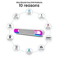 EVM EnBar Glow Bluetooth Speaker 16W RMS – Bluetooth 5.3 | 15H Playtime | Soundbar Design