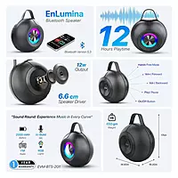 EVM EnLumina Bluetooth Speaker 12W RMS – Bluetooth 5.3 | 12H Playtime | Portable Audio
