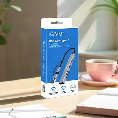 USB 3.0+TYPE-C HUB (EVM-2U1+Card Reader 2-in -1)