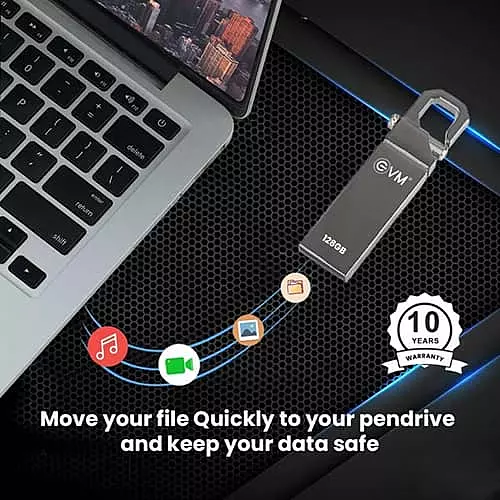 EVM Enstore 128GB USB 2.0 Pen Drive – High Capacity Storage | 10 Years Warranty