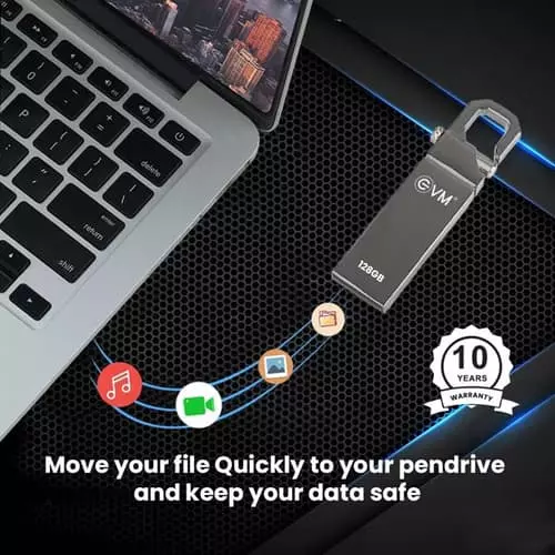 EVM Enstore 128GB USB 2.0 Pen Drive – High Capacity Storage | 10 Years Warranty