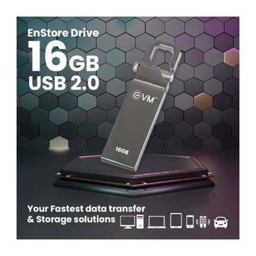 EVM Enstore 16GB USB 2.0 Pen Drive – Reliable Storage | Long Warranty