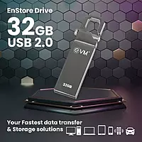EVM Enstore 32GB USB 2.0 Pen Drive – Reliable Storage | 10 Years Warranty