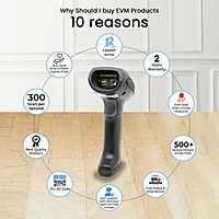 EVM EWBS-018 2D Wired Barcode Scanner – USB, 300 Scans/Sec, Ergonomic Design (Black)