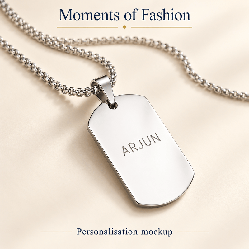 Personalised Silver-Plated Rectangular Pendant