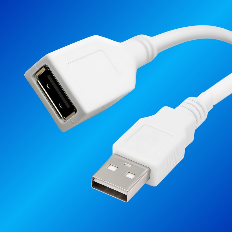 USB A (M) to USB A ( F) Extension Cable High-Speed Data Transfer Compatible with Keyboard, Mouse, Hard Drive, Flash Drive, Xbox, Laptop/PC/Mac/Printer (White)