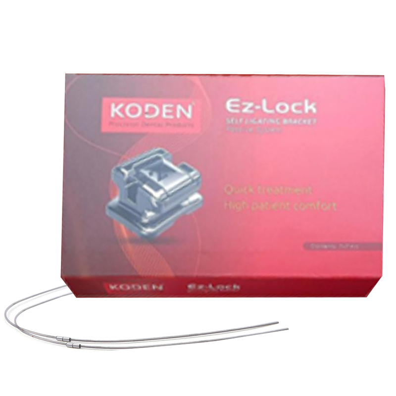 Koden EZ Lock MBT Metal Self-Ligating Bracket Kit with 3 Sets of Cu NiTi Archwires