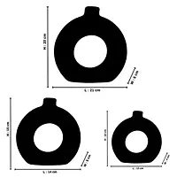 Donut-Shaped Flower Vases for Home Decor, Set of 3 (Light Yellow) Polyresin – 8 Inch