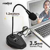 FRONTECH Flexible 3.5mm Jack Microphone for PC Desktop