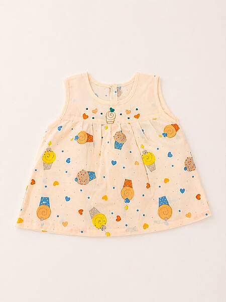 Mithai Cotton Embroidered Baby Frock - (0-6m) Orange Mithai Cotton Embroidered Baby Frock - (0-6m) Orange