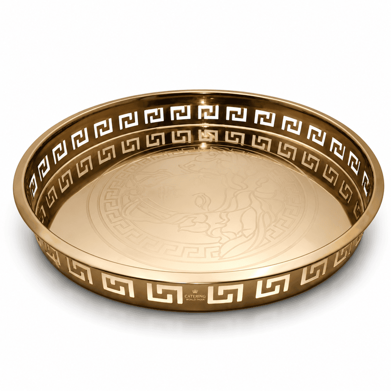 ROUND TRAY LASER GOLD VERSACE