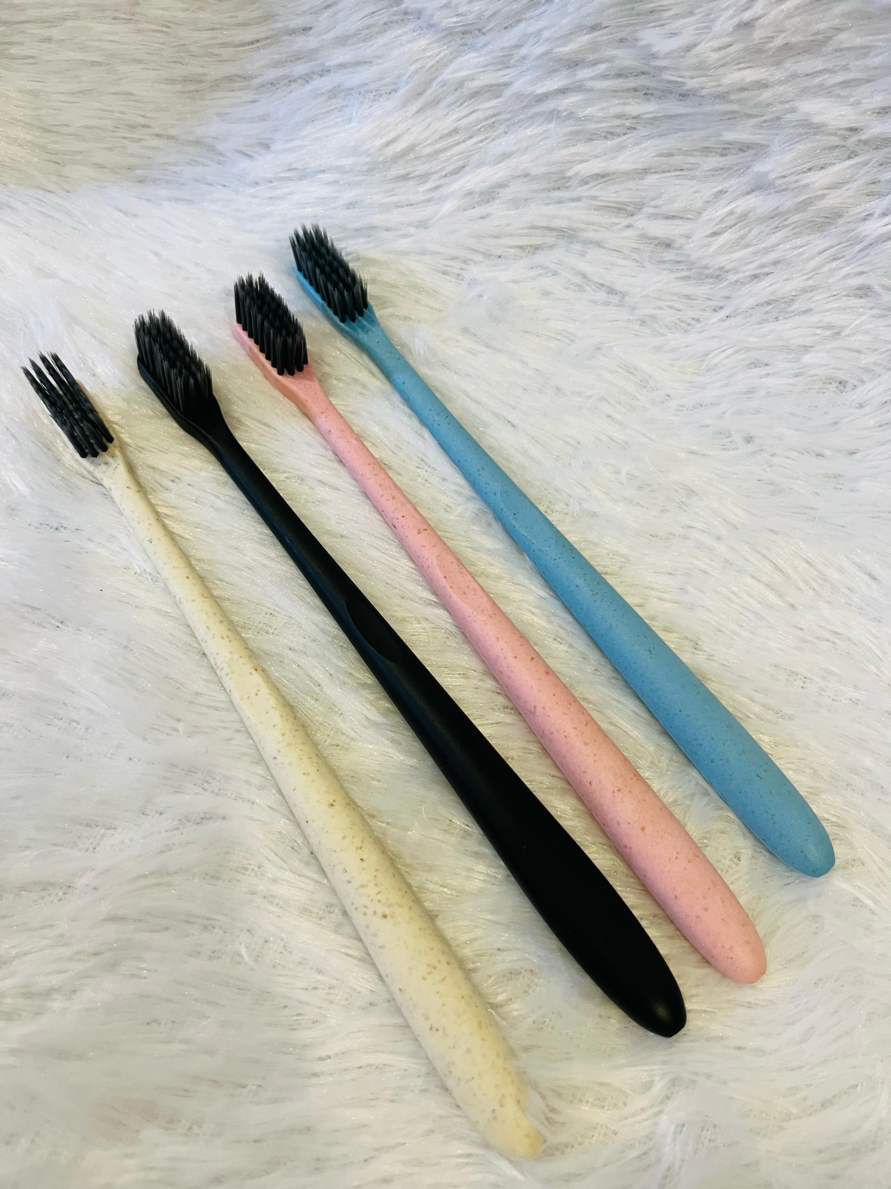 Wheat Straw Tooth Brush - Charcoal Bristles - Pack of 1