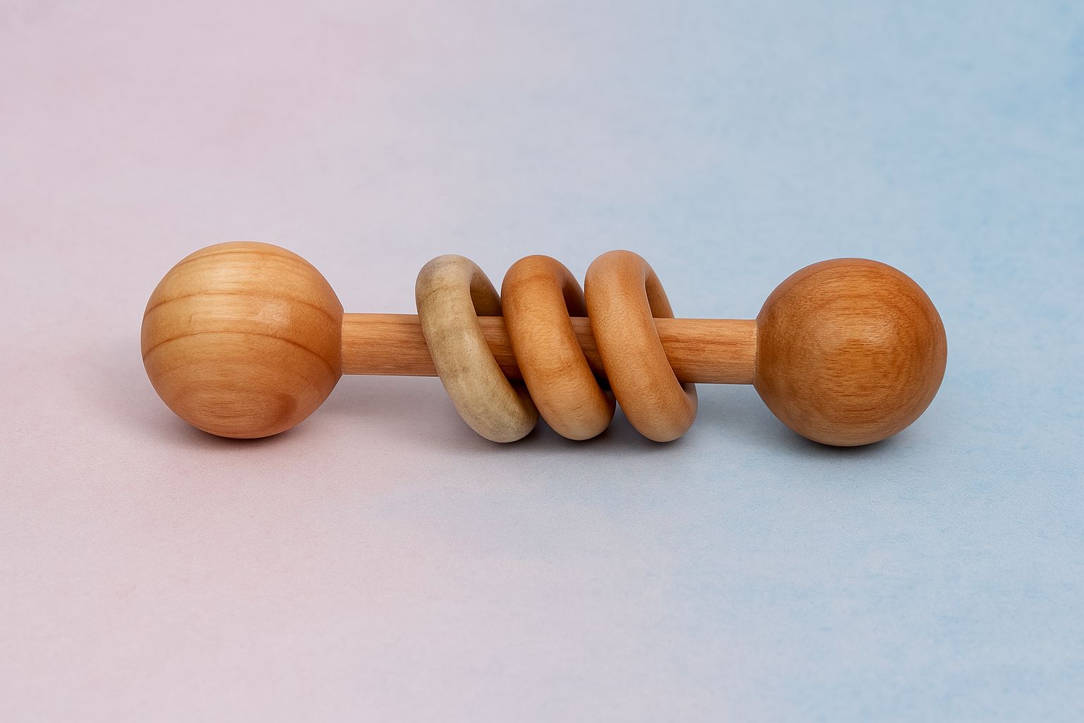 Neem Dumbbell Rattle with Rings
